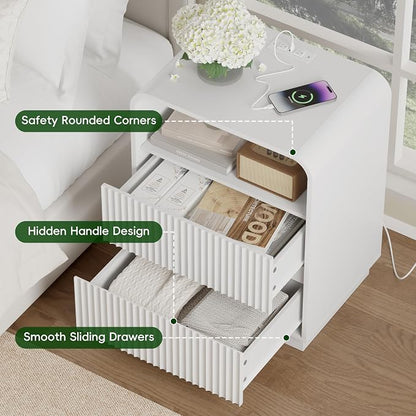 White Nightstands Set of 2 - Image 6