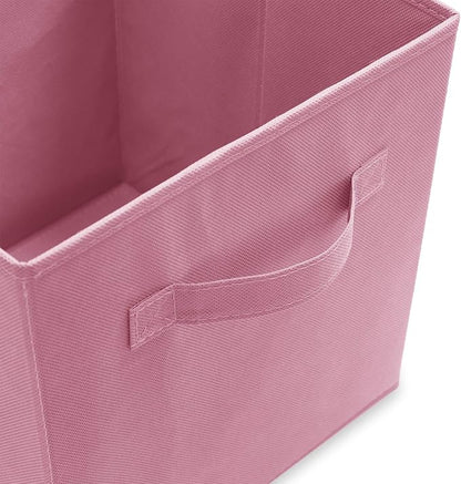 Casafield Set of 6 Collapsible Fabric Cube Storage Bins, Light Pink - Image 3