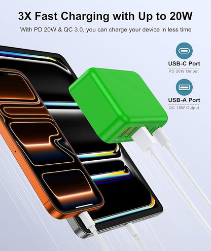 Fast Charger Block, GaN 6 Port USB C Charging Station Hub Cube, 100W Multiport - Image 3