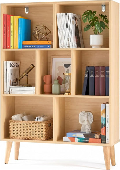 HealSmart 7 Cube Storage Organizer, 3 Tier Bookshelf by HealSmart