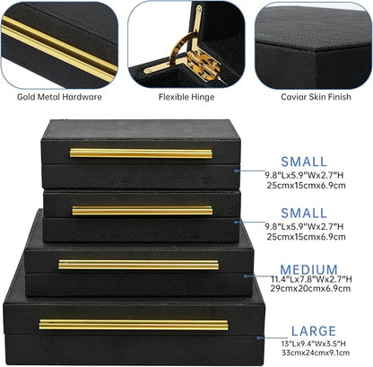 Faux Shagreen Leather Jewelry Boxes Set of 4 - Image 2