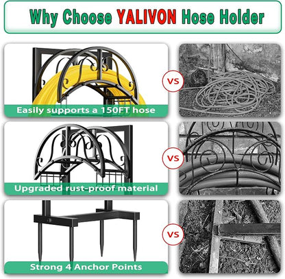Garden Hose Holder Freestanding, Water Hose Holder Hose Hanger Heavy Duty Metal - Image 3
