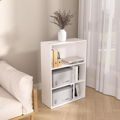 3 Tier Book Shelf，Wooden 3 Cube Storage Organizer, 33 Inch Versatile Cubes - Image 2