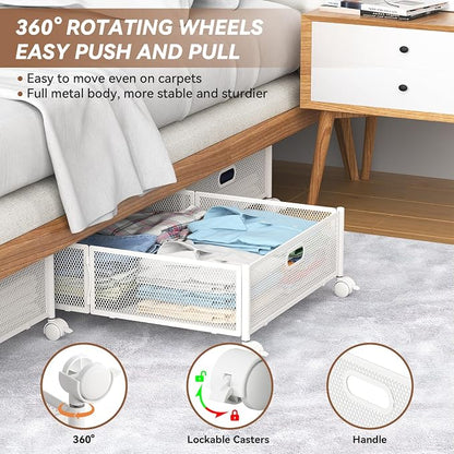 PHINOX Under Bed Storage with wheels, Under the Bed Storage Containers - Image 3