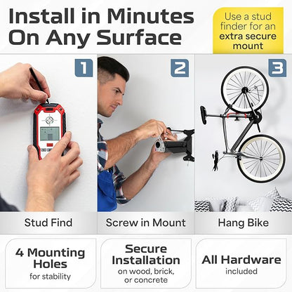 2 Pack Wall Mount Bike Rack Garage - Image 7
