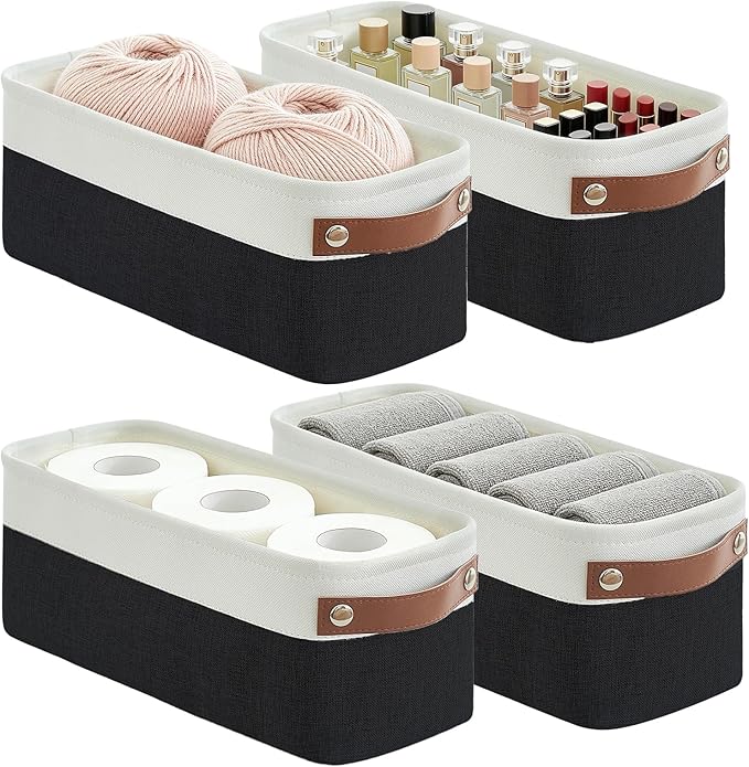 Bagnizer Small Fabric Storage Baskets, Decorative Basket by Bagnizer