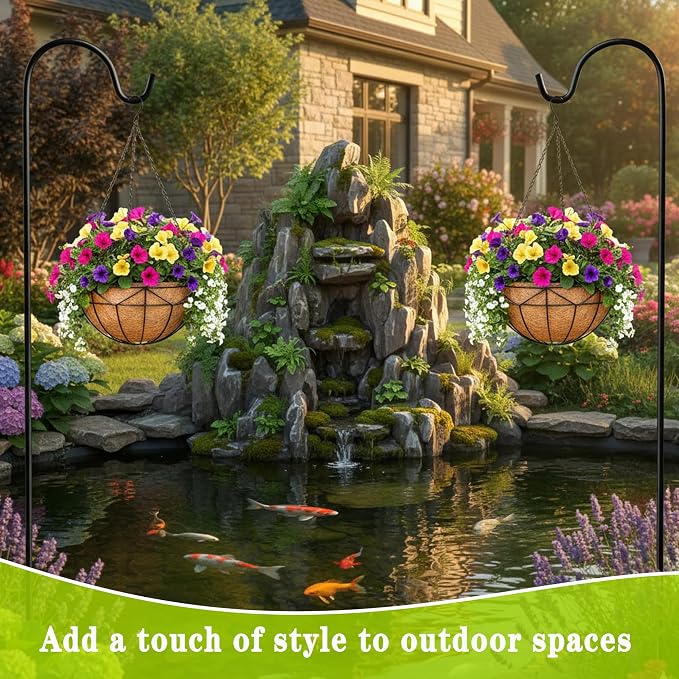 4 Pack 14 Inch Black Wire Hanging Planter - Image 6