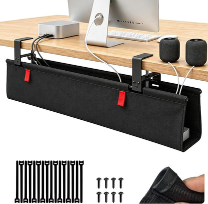 Under Desk Cable Management No Drill – 48" L x 6" W Cord Organizer, Upgraded by Unknown
