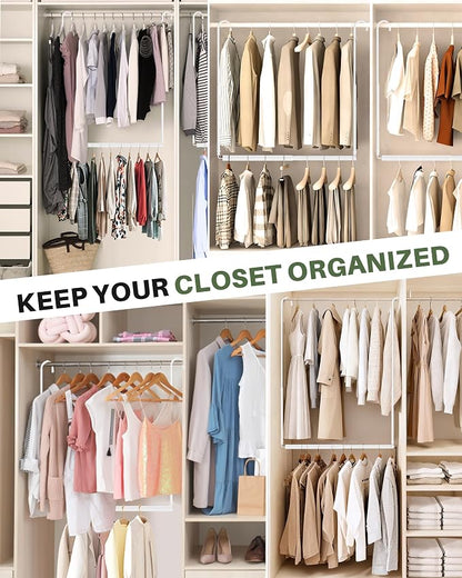 Hanging Closet Rod, Adjustable Height & Width Closet Rods - Image 7