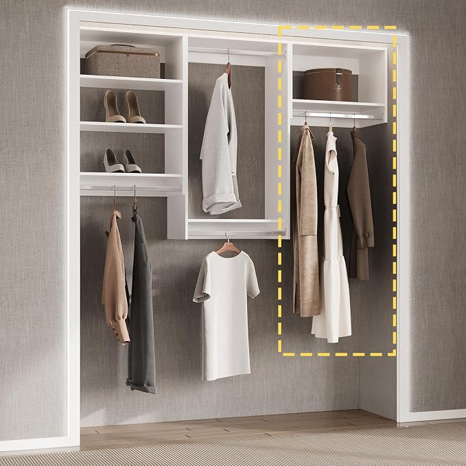Tall Hanging Closet Unit, Modular Closet System, Wood Closet System Organizer - Image 2