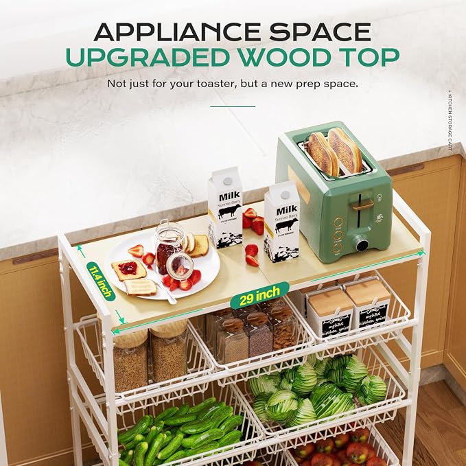 Cinati 4-Tier Utility Kitchen Cart - Image 2