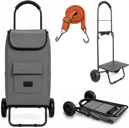 Shopping Cart, Super Loading Grocery Trolley, 220 lbs Capacity, Foldable Cart by winkeep