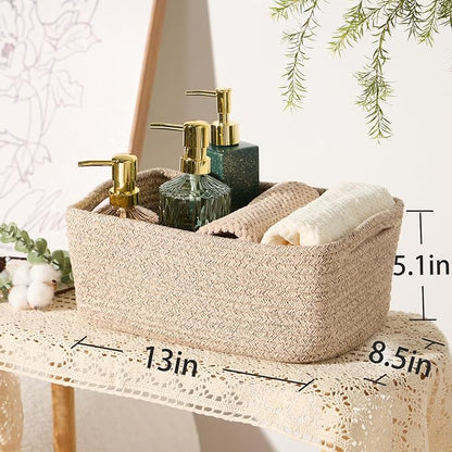 Small Storage Baskets for Organizing | Closet Organizer Bins | Shelf Toy Basket - Image 3