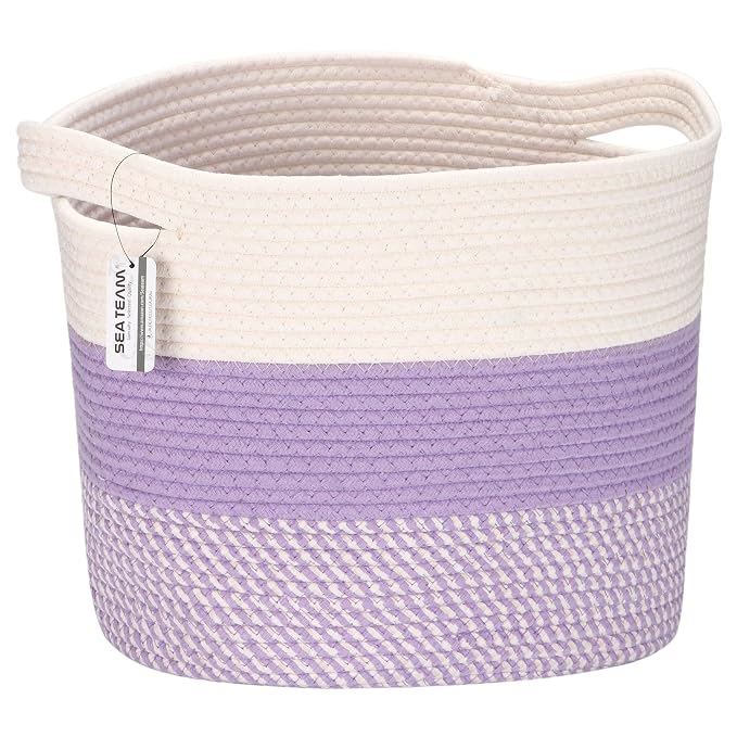 Sea Team Oval Large Cotton Rope Woven Storage Basket by SeaTeam