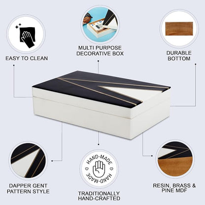Handicrafts Home Black and White Decorative Storage Box - Image 3