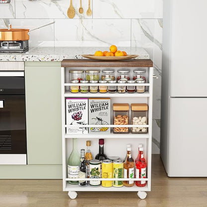 Tribesigns Slim Storage Cart, Rolling Narrow Kitchen Cart on Wheels - Image 7