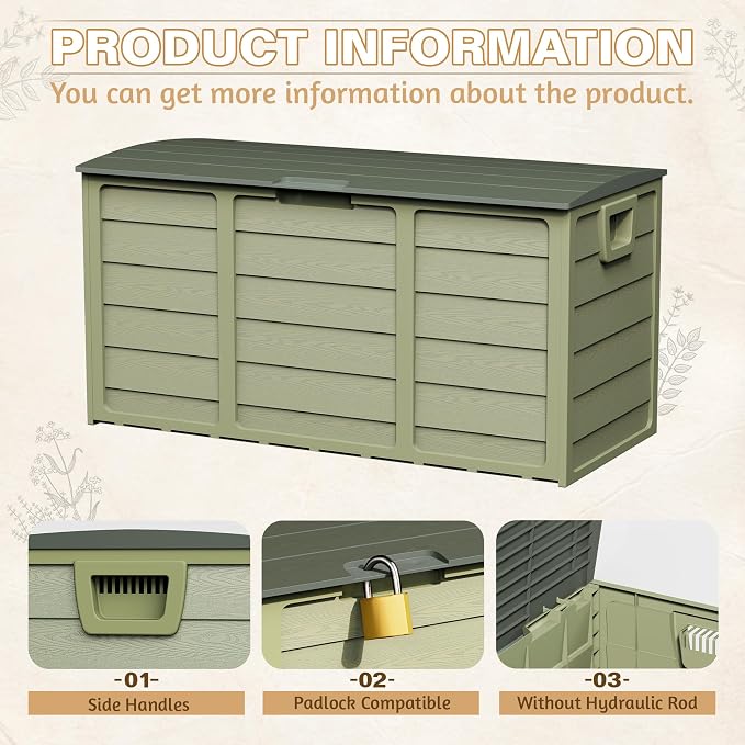 75 Gallon Outdoor Deck Storage Box – Heavy Duty Resin - Image 6