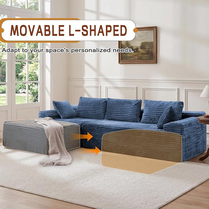 Korser 108" L-Shaped Modular Sectional Sofa - Image 6