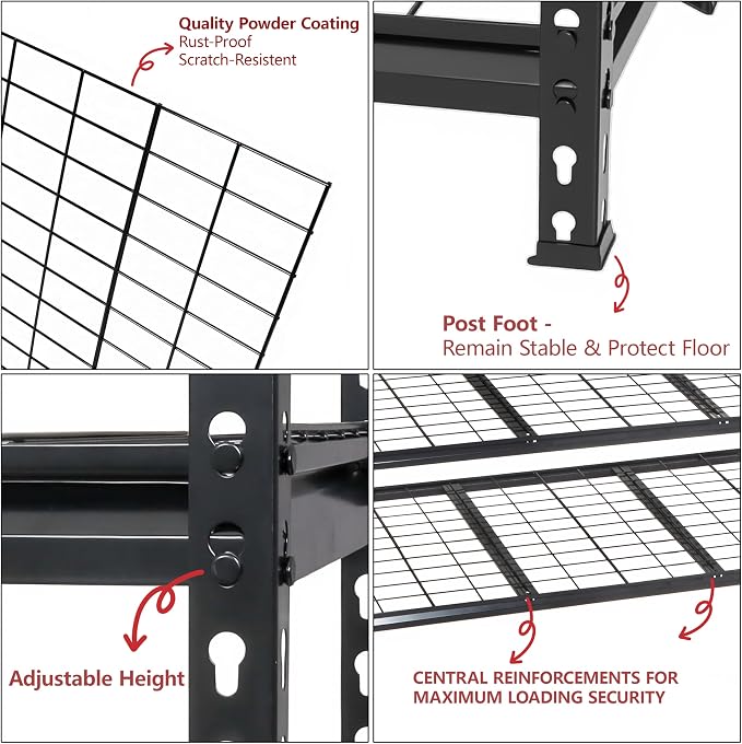 GDFStudio 5-Tier Storage Shelves, Adjustable Garage Storage Racks, Heavy-Duty - Image 7