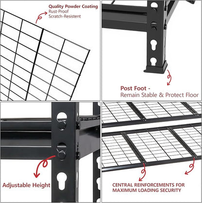 GDFStudio 5-Tier Storage Shelves, Adjustable Garage Storage Racks, Heavy-Duty - Image 7