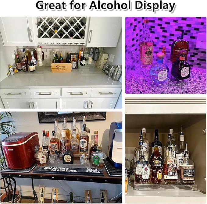 CHONOVO 3 Tier Liquor Bottle Display Shelf, Countertop Organizer - Image 4