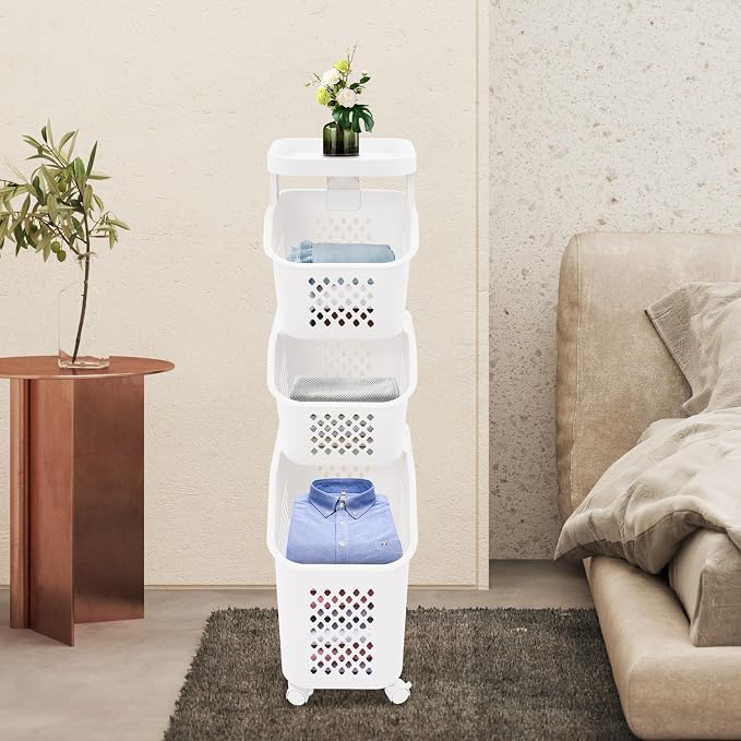 3 Tier Laundry Basket Holder, Utility Laundry Basket - Image 7