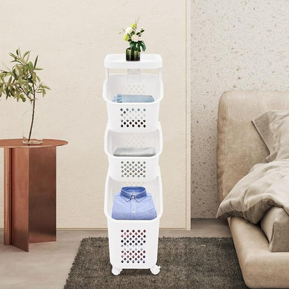 3 Tier Laundry Basket Holder, Utility Laundry Basket - Image 7