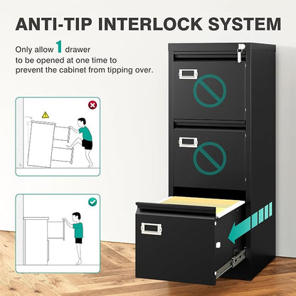 SISESOL 3 Drawer File Cabinet - Image 7