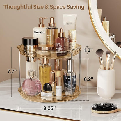 LAMU 2 Tier Lazy Susan Turntable Organizer 9.25'' Rotating Spice Rack - Image 4
