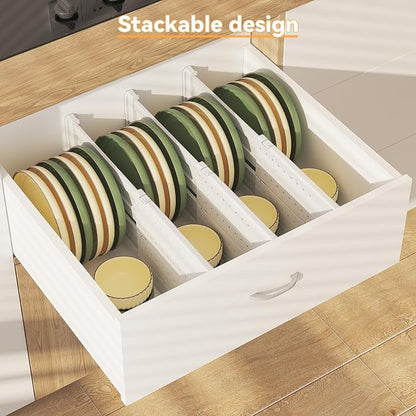 REBECAT 5 Pack Drawer Dividers for Clothes Adjustable Drawer Dividers 4" High - Image 7