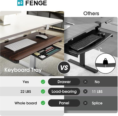 Fenge Keyboard Tray Under Desk, Pull Out Keyboard & Mouse Tray - Image 4