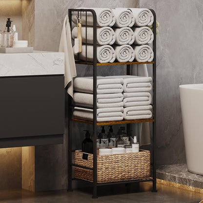 3-Tier Freestanding Cabinet Towel Rack Metal Stand | M-shaped detachable by Unknown