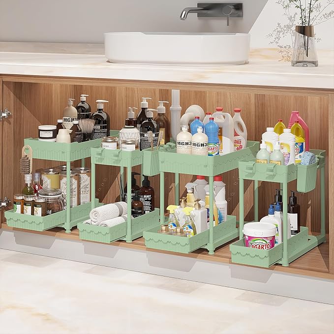 Sevenblue 4-Pack 2-Tier Under Sink Organizer by Sevenblue