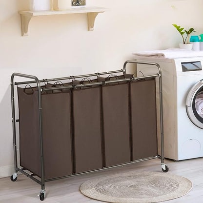 STO STO Laundry Sorter 4 Section, 4 Bag Laundry Hamper, Rolling Laundry Cart - Image 7
