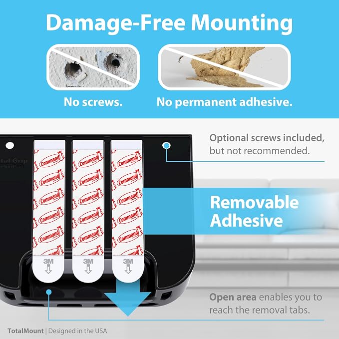 TotalMount Hole-Free Remote Holder – Eliminates Need to Drill Holes in Your Wall - Image 4
