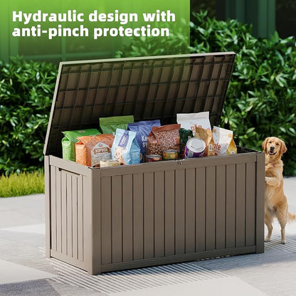 EasyUp 150 Gallon Outdoor Storage Box Waterproof, UV Resistant Resin Deck Box - Image 2