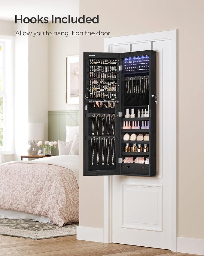 SONGMICS Hanging Jewelry Cabinet, Wall-Mounted Cabinet - Image 7