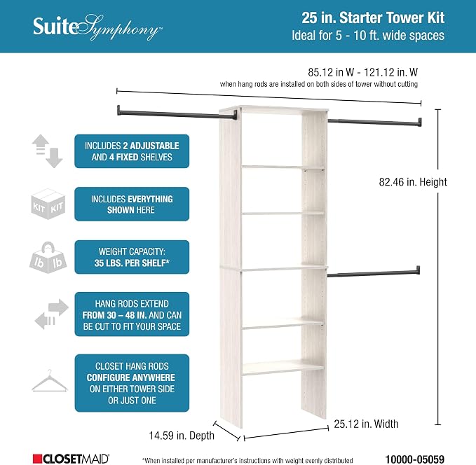 ClosetMaid SuiteSymphony Wood Closet Organizer Kit - Image 3