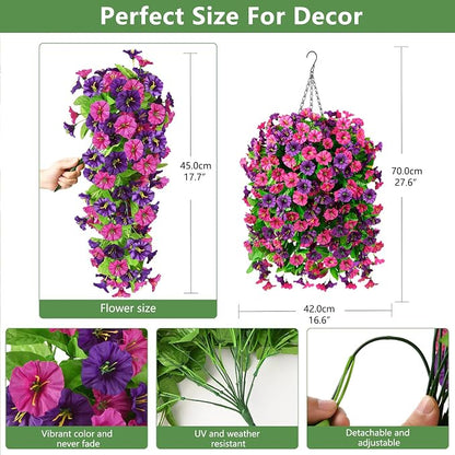 INQCMY Artificial Flowers for Outdoor Spring Summer Decoration Faux Silk - Image 2