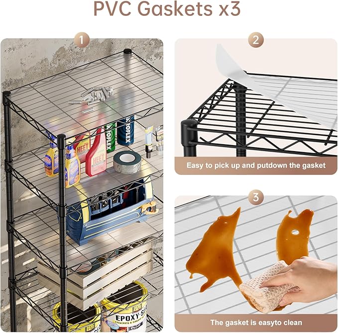 SINGAYE Small Wire 5 Adjustable Shelves Pantry Metal Shelf Floor Organizer | - Image 5