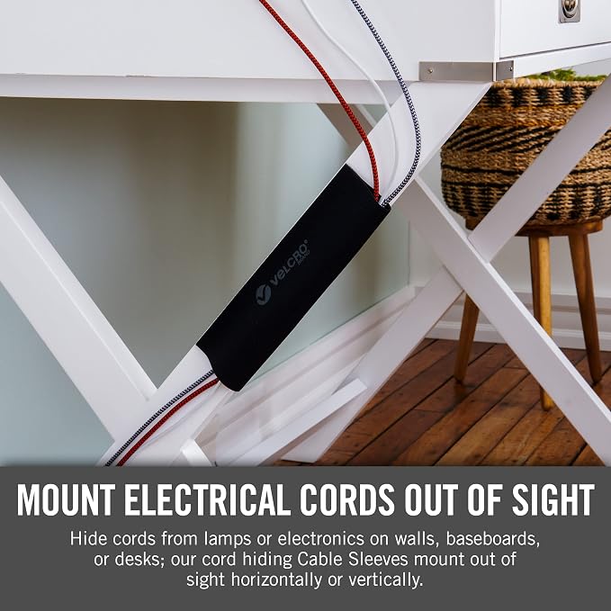VELCRO Brand Mountable Cable Sleeve | Cord Management Mounts on Walls, Desk or - Image 8