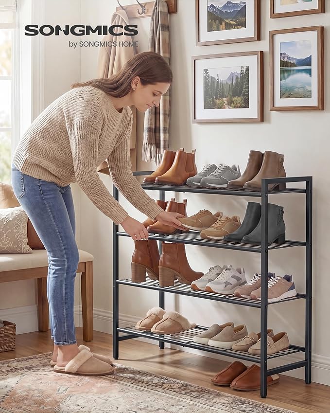 SONGMICS Metal Shoe Rack, Free Standing Shoe Organizer - Image 3