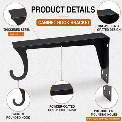 4 Pack 12 Inch Closet Rod Brackets, Heavy Duty Wall Mounted Closet Shelf - Image 5
