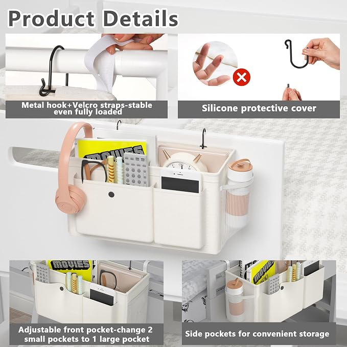 Bedside Caddy Bedside Storage Hanging Organizer - Image 4