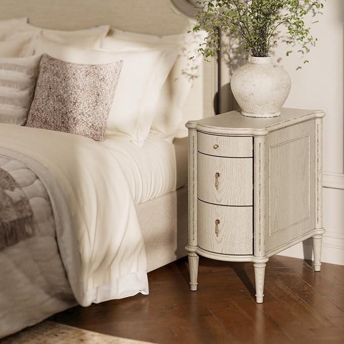 STO'SENSE Nightstand w/Charging Station & 3 Drawers, Pre-Assembled, Vintage - Image 7