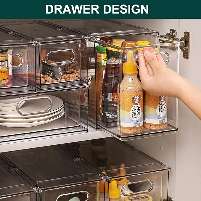 LALASTAR Fridge Organizer And Storage Clear, Large Refrigerator Organizer Bin - Image 4