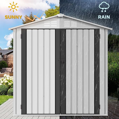 DWVO 6x4ft Storage Shed for Outdoors, Metal Sturdy Weatherproof Tool Locker - Image 3