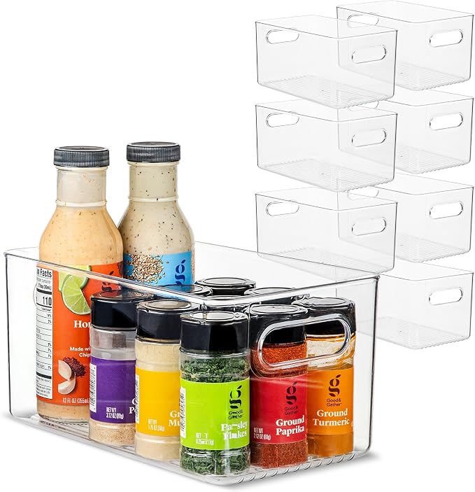 primebox Plastic Food Storage 8 Pack Clear Container Bin by primebox