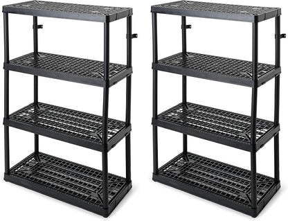 Gracious Living 2 Pack 4 Shelf Fixed Height Ventilated Heavy Duty Storage Unit by GraciousLiving