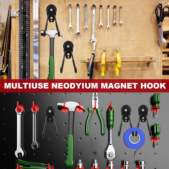 Landhoow Large Magnetic Hooks Heavy Duty Garage Magnet Hooks Strong Storage - Image 4